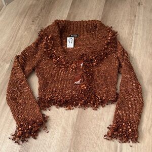 Vtg Mapsi Copper Knit Women's Cardigan